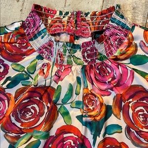 Silky Floral Print Women's blouse